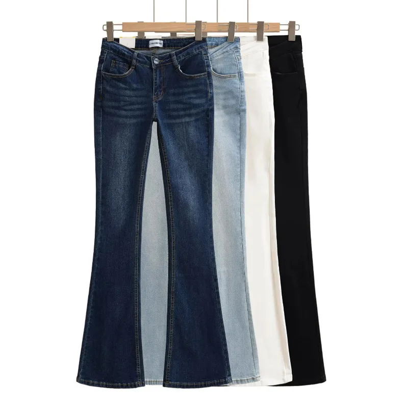 Micro-pull Jeans Women's 2026 Spring and Summer New Retro Spice Girl Low-rise Slim-fitting Floor-mopping Trousers
