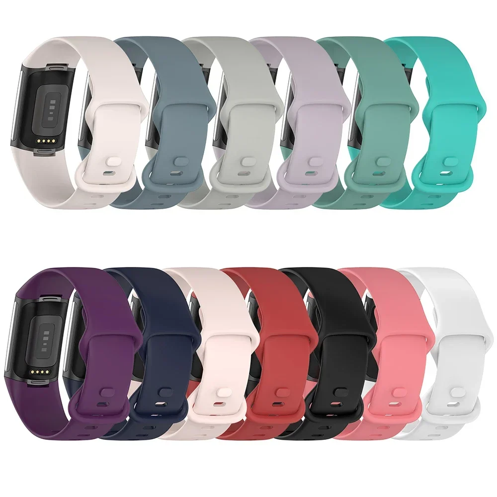 สายนาฬิกาสำหรับ Fitbit Charge 6/ชาร์จ5สายรัดข้อมือซิลิโคนสำหรับเล่นกีฬาเปลี่ยน