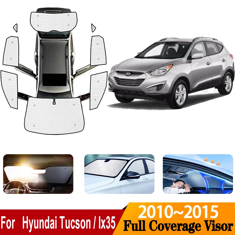 

Car Sun Visors Covers For Hyundai Tucson Accessories ix35 2010~2015 Anti-UV Auto Sunscreen Window Sunshade Cover Car Accessories