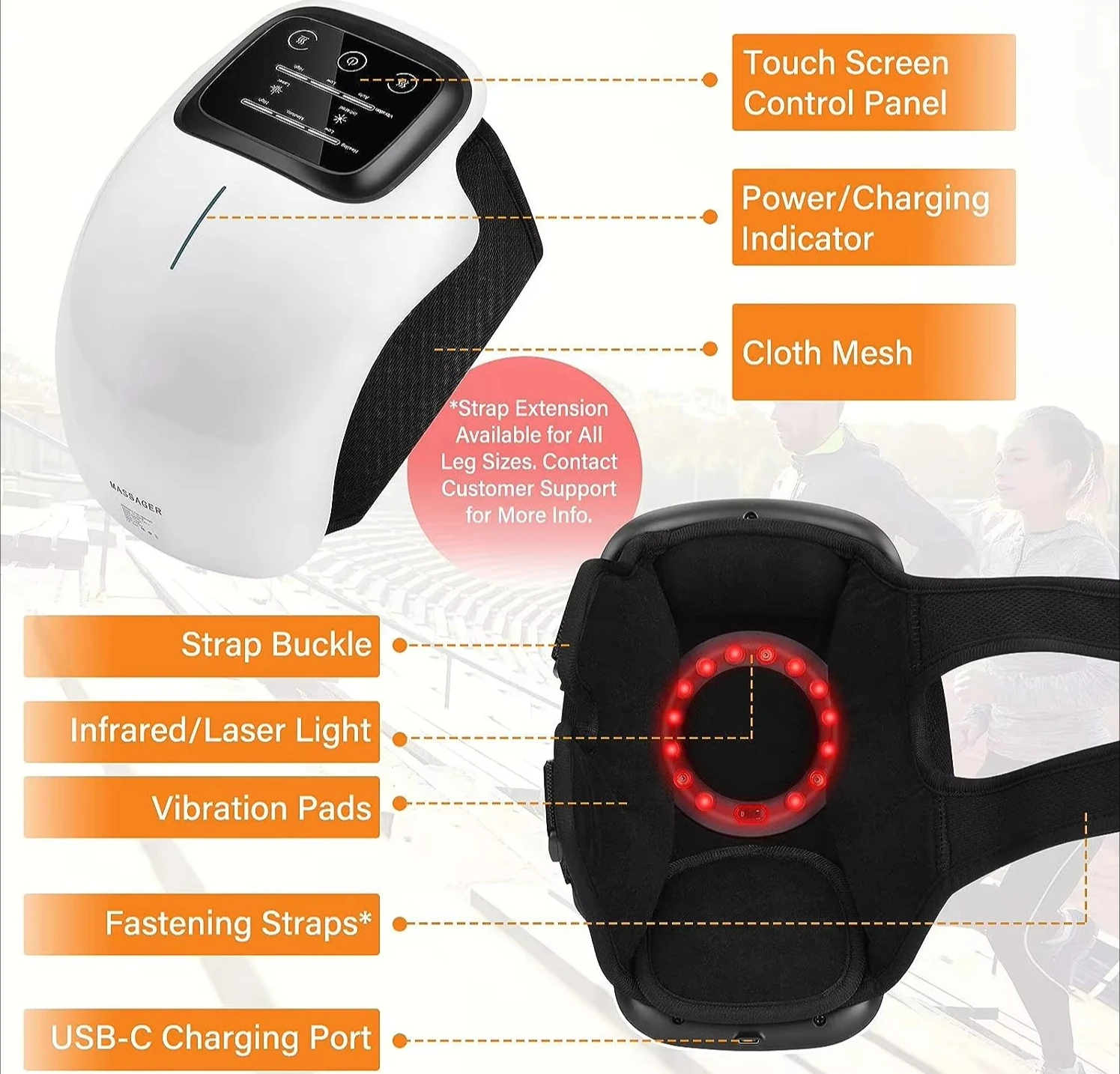 

Electric Wireless Hot Compress Knee Massager Machine Smart Heating Knee Pads Device for Relieve Muscle Fatigue with LED Screen