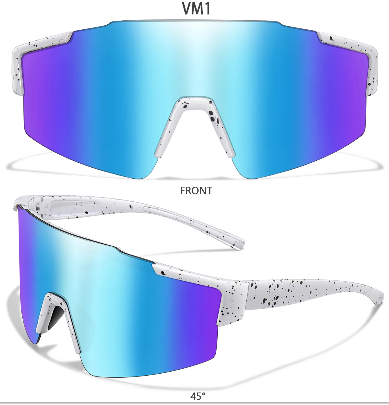 LOISRUBY UV400 winddichte Sport-Sonnenbrille, große Linse, Fahrradbrille, Fahrradbrille für Männer und Frauen, MTB-Fahrradbrille – Detail 4