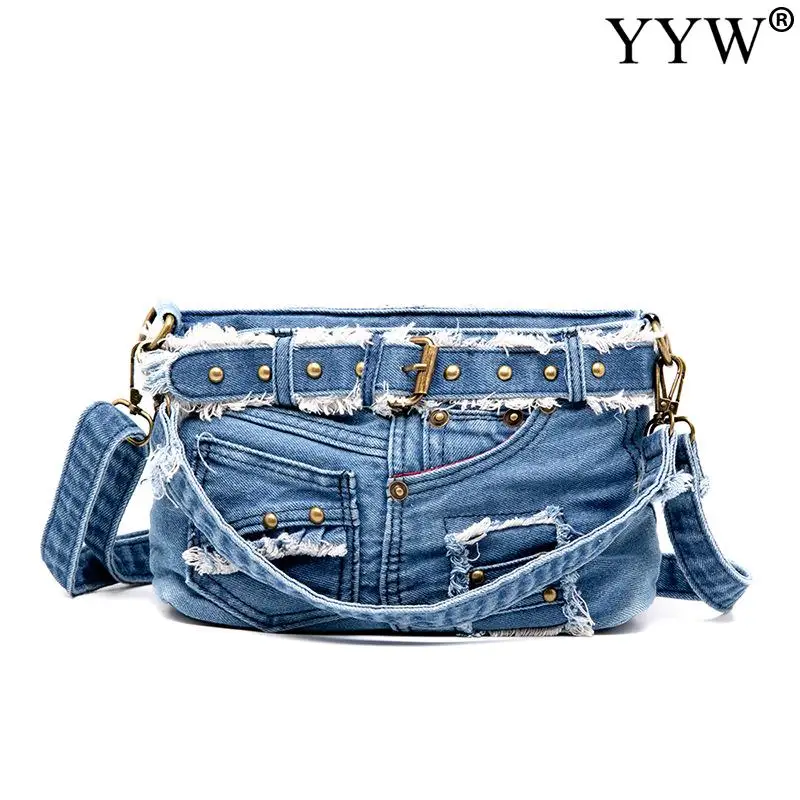 Casual New Fashion Denim Women Bag Lady Handbags Shoulder Messenger Bag Jeans Women Shoulder Bags Women\'S Tote Bag Cowboy Bags