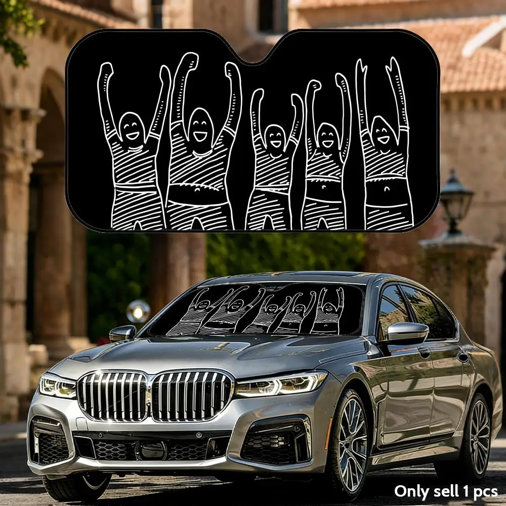 Dancing Sun Visor Aluminum Foil Windshield UV Protection Heat Insulation Cover Foldable Reusable Sun Visor Shade