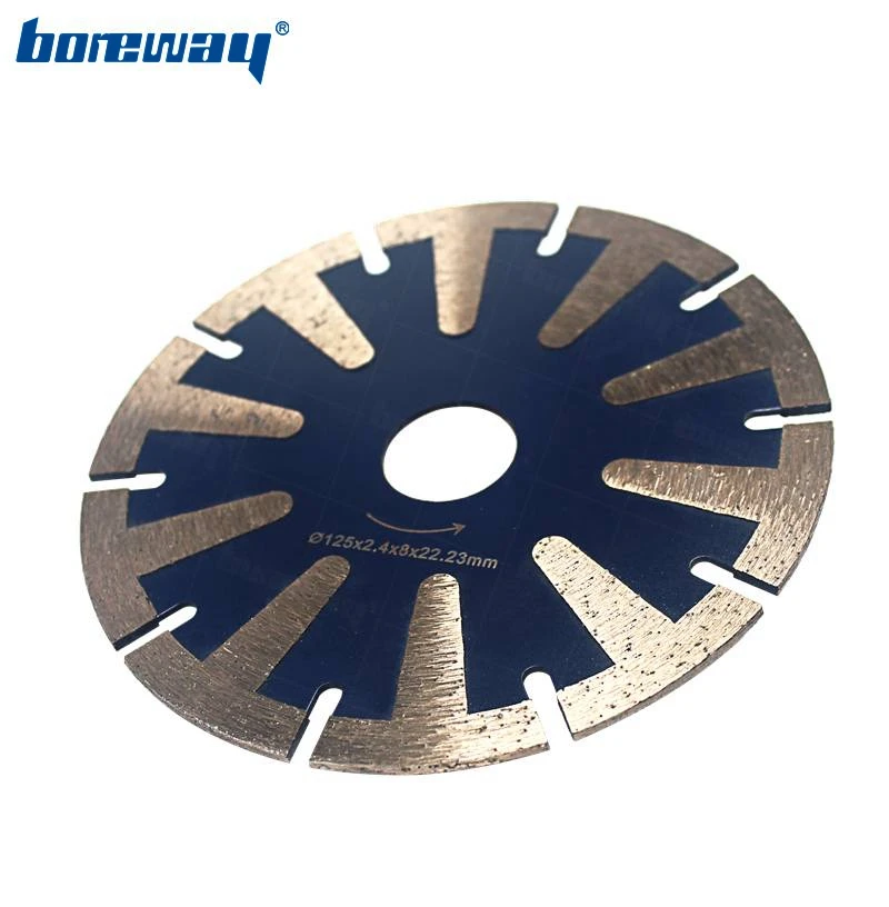 

Boreway 1PC D125x2.4x8x22.23mm Diamond Saw Blade T-Segmented Turbo Cutting Disc For Granite Ceramic Marble Stone Diamond Blades