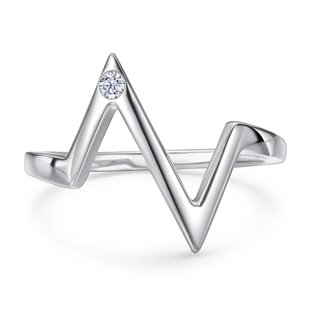 

Rings Jewelry Women Fine Silver 925 Geometric V Shape Cool Silver Ring