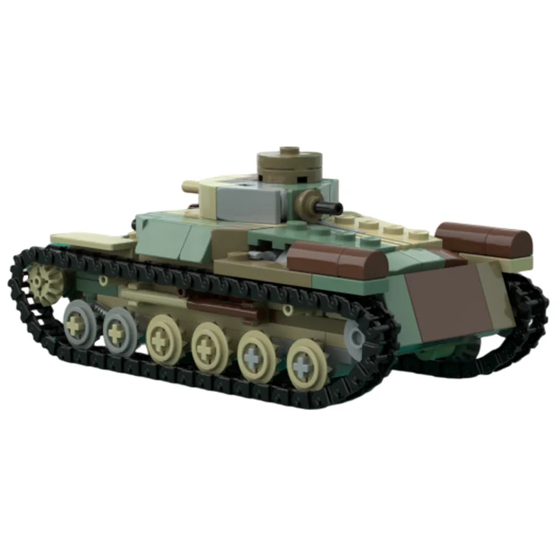 MOC Building Blocks 326 Parts Type 97 Medium Tank Military Vehicle DIY Brick Set Collectible Display Model