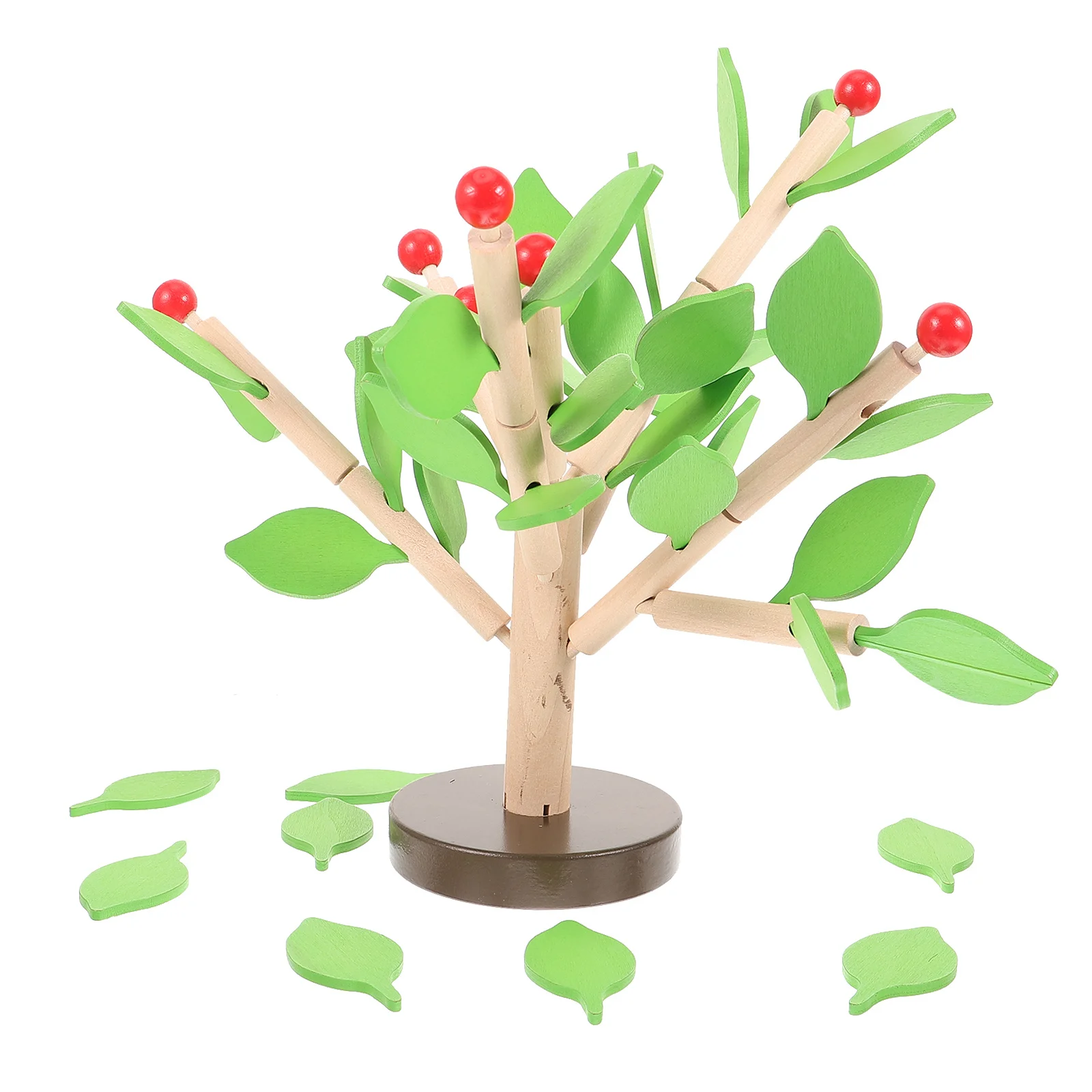 1 مجموعة 1 مجموعة أوراق شجرة خشبية كتلة لتقوم بها بنفسك بناء ثلاثي الأبعاد لعبة تعليمية للتنسيق بين اليد والعين