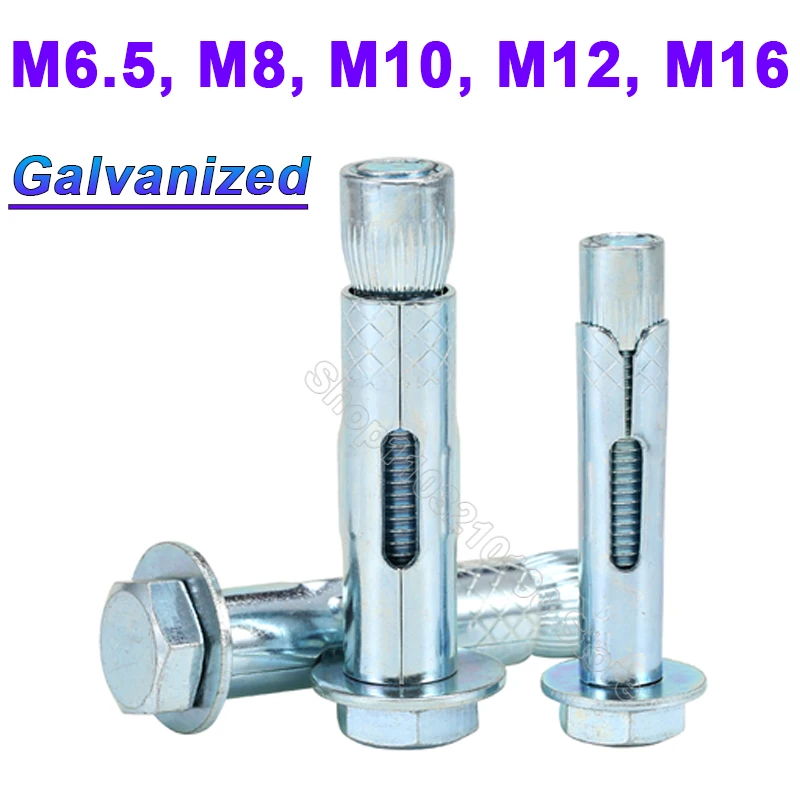 M6.5 M8 M10 M12 M16 Galvanized External Hexagon Expansion Screw Sleeve Concrete Anchor Bolt For Deceleration Strip Ground Lock