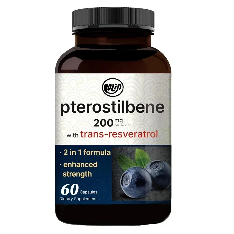 60 capsules containing 98% trans resveratrol,natural wild blueberries,antioxidant support,healthy aging,non genetically modified