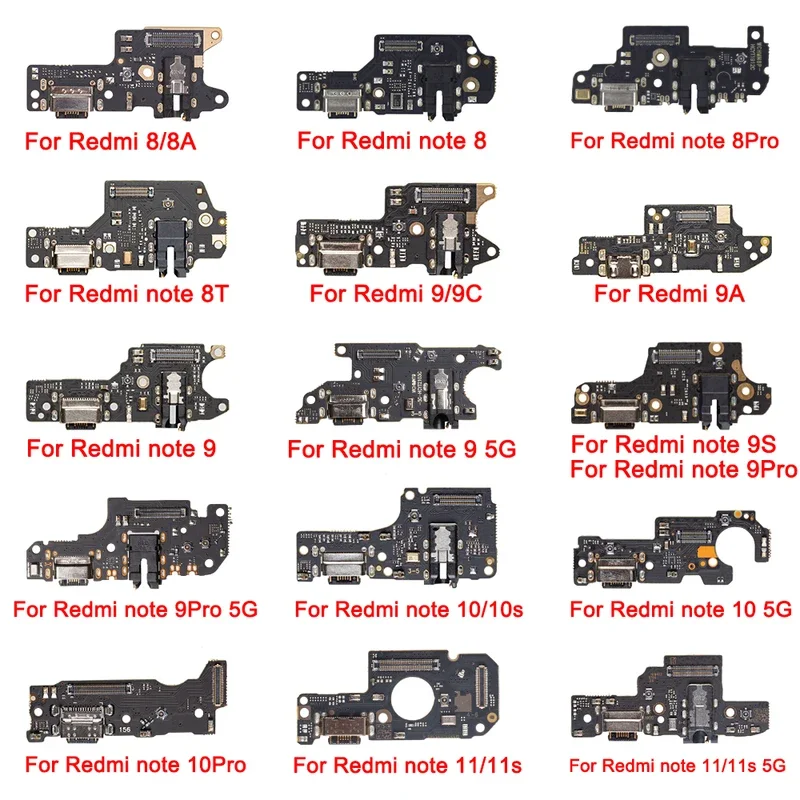 

1PCs charging port flex for Redmi 8 9A Note 8 8t 9 9s 10 10s 11 11s Pro 4G 5G dock USB charger connector Flex