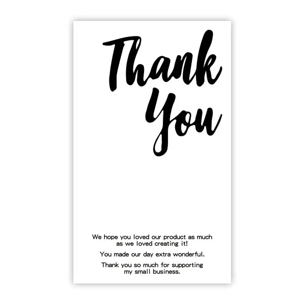 50PCS White Thank You for Your Order Stickers Commodity Packaging 5.4*9cm Flower Sealing Labels Wedding Favors