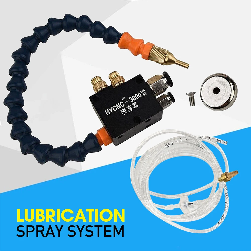 Mist Lubrication Spray Unit Compatible with For CNC Lathe Milling Metal Machine for Improved Processing Accuracy