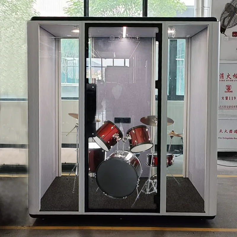 Modern 4-Person Soundproof Acoustic Office Cabin Personalized Silent Booth Mobile soundproof room for Warehouse Hotel