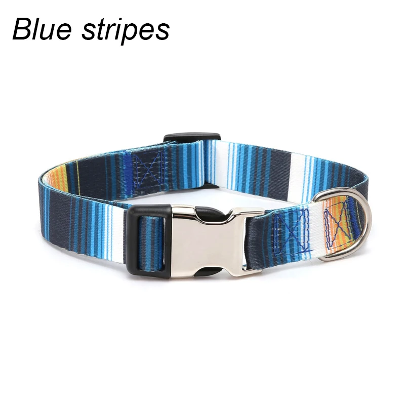 Personalised Forest Pattern Dog Collar Adjustable Nylon Pet Lead_voghion.com
