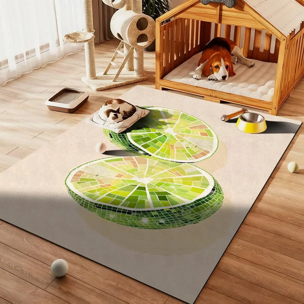 

INS Disco fruit fashion Floor Mat Diatom Bath Mat Absorbent Quick Dry Non-Slip TPR Backing Soft Plush Draining Rugs