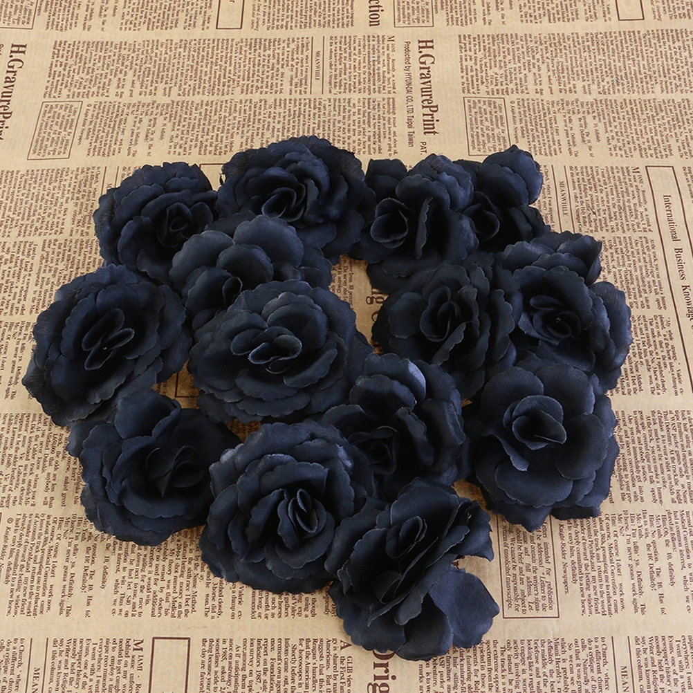 

30pcs Black Rose Silk Flowers Artificial Exquisite Long-Term Use Decorative Fake Roses For Wedding Home Christmas Party