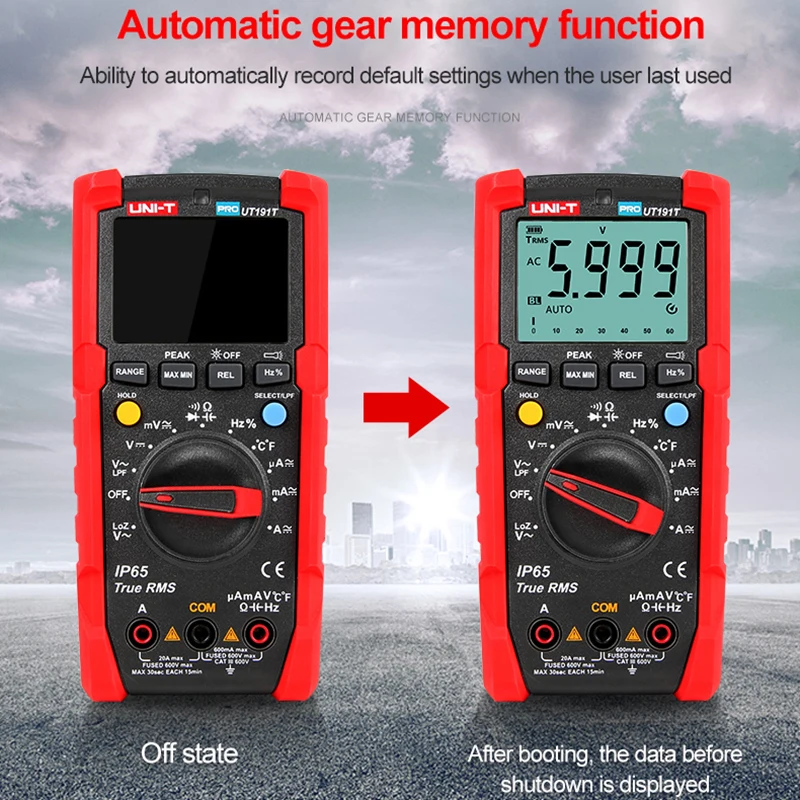 UNI-T Profesional Digital Multimeter Tester UT191T UT191E True RMS Auto Range DMM 20A Ammeter 600V Count 6000 DC AC Capacitor