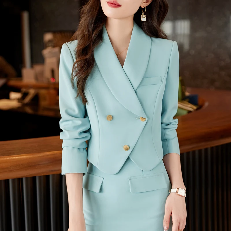 High Quality Korean Spring Autumn Pencil Skirt Blazer Sets Outfits Female Formal Business Womens Office Ladies Work Jacket Suit