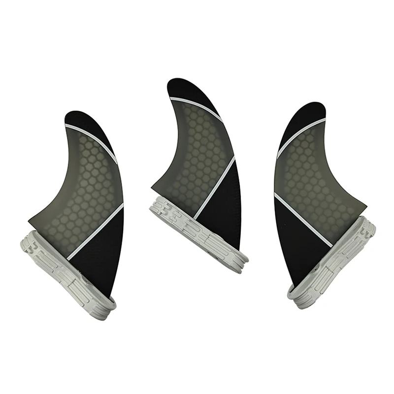 LeicFins-Ailerons de planche de surf à double onglets/languettes doubles/onglets simples Ailerons de PM-M taille en fibre de carbone Ailerons de surf en accent d'abeille Accessoires de surf