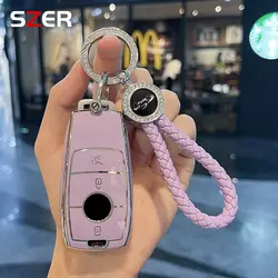 For Mercedes Benz A C E S G Class GLC CLA CLE W205 W213 W222 X167 W177 Car Smart Key Cover Case Bag Fob Shell Keychain Protector