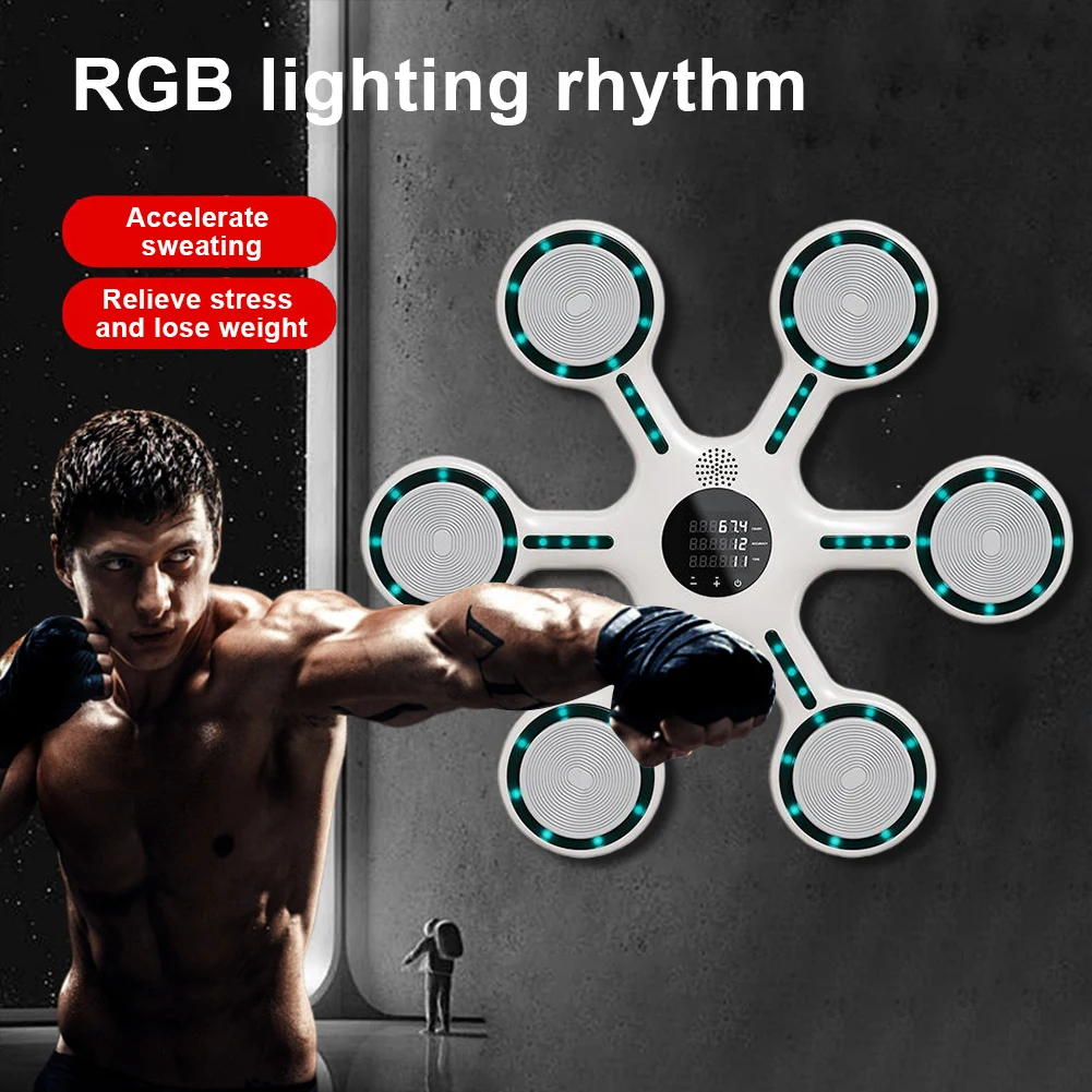 Music Boxing Machine Indoor Boxing Trainer Type C Charging Smart Bluetooth-Compatible Boxing Machine with Counter for Home Gym