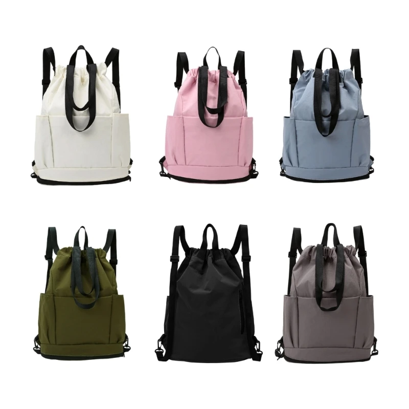 

E8FB Lightweight Water Resistant Drawstring Gym Bag With Spacious Compartment For Fitness Travel And Daily Essential Practical