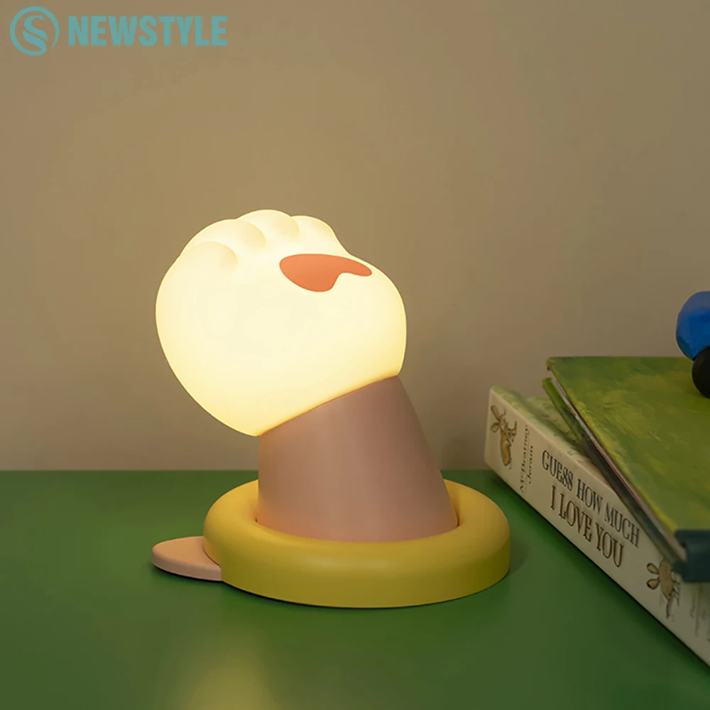 Novelty Silicone Hand Clapping Night Light 3 Level Brightness Fun Sleeping Table Lamp Touch Sensor Nursery Beside Lamp