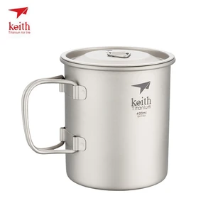 Keith Titaniumbecher mit Klappgriff, Titanium-Wasserbechern, einzelner Wandbecher, Camping-Wanderbecher im Freien, 220 ml-900 ml 6 Hauptverkäufe 900 ml Titan - №6
