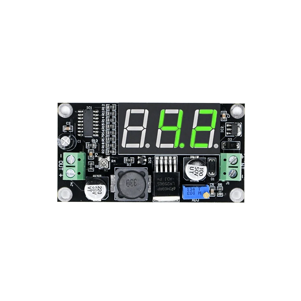 Convertidor de DC-DC 3A, módulo de fuente de alimentación Buck de DC4.5V-40V a D3V-37V, placa de fuente de alimentación reductor con pantalla Digital verde