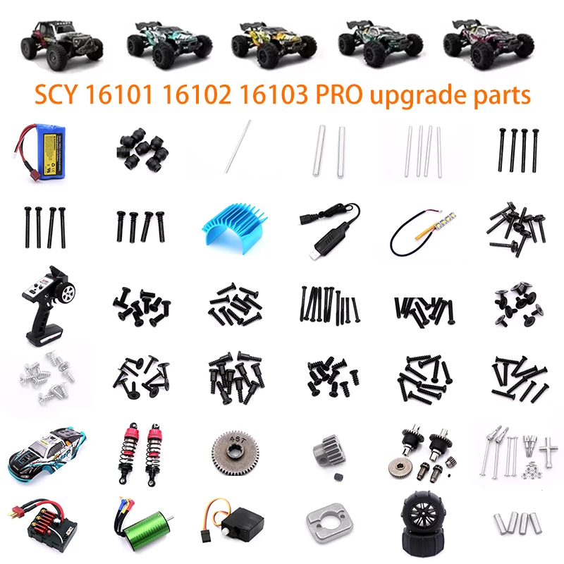 SCY 16101 PRO 16102 PRO RC Automobilteile Drehwelle Getriebelager Zugstange Lenkbecher Schwinge Motor Reifenschrauben 6313