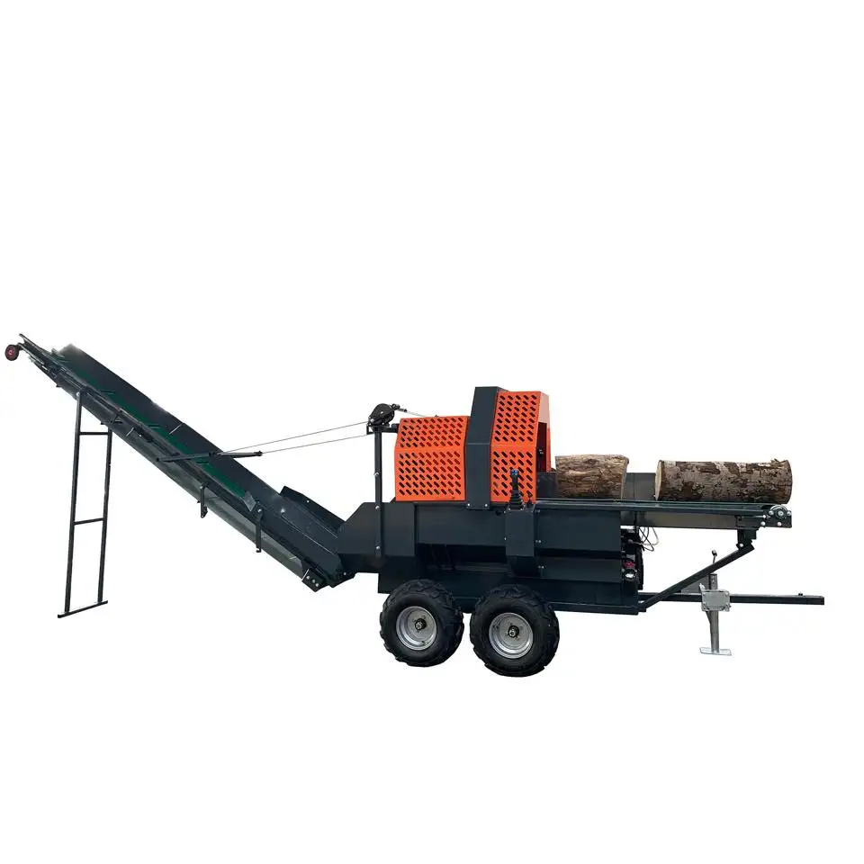 Electric Wood Splitter Machine Firewood Processing Equipment Log Cutting Machine With Lifter For Home Heating Firewood Supply