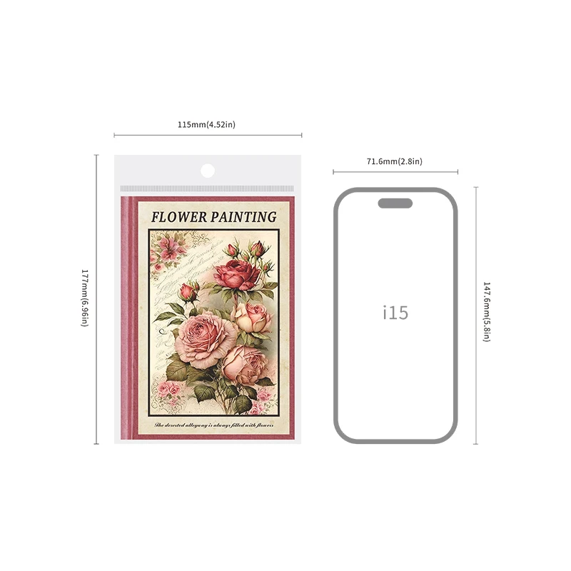 30 Sheets Vintage Flowers Plant painting material paper Decorative Diary Background paper For Planner DIY Scrapbooking