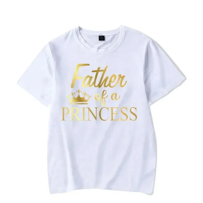 2024 Father of Princess Daughter of King Print T Shirt Lovely Daddy and Me Outfit Family Matching Outfits Dad Baby Girl Summer