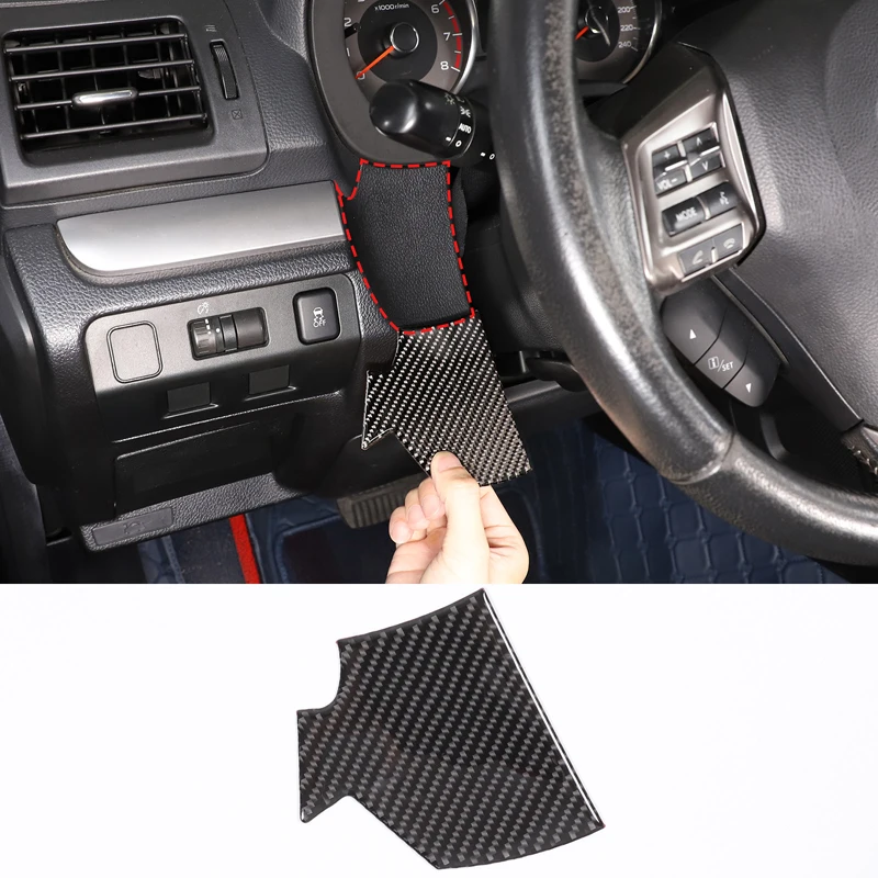 Soft Carbon Fiber Car Steering Wheel Left Trim Panel Sticker For Subaru Forester 2013-2018 Auto Interior Accessories