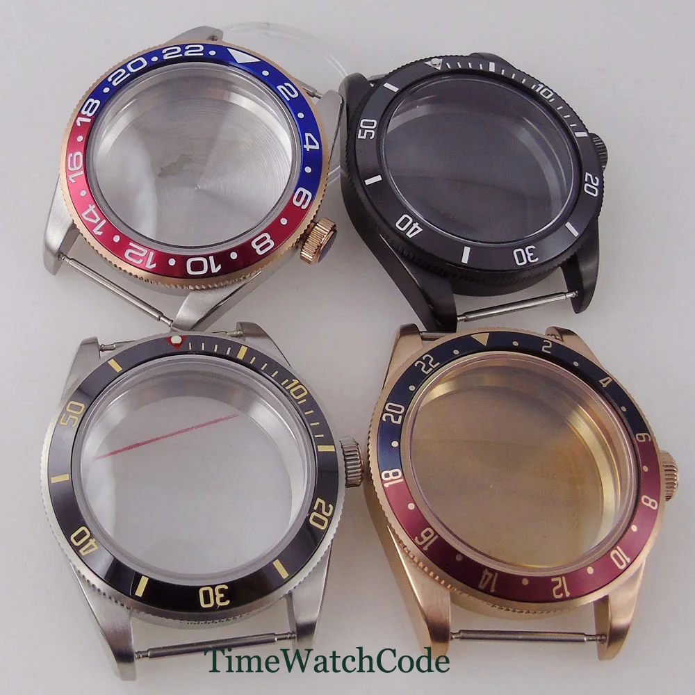 316L Sterile Watch Case Silver Rose Gold Black 39mm for NH34 NH35 NH36 NH38 ETA2824 PT5000 ST2130 Domed Sapphire Crystal