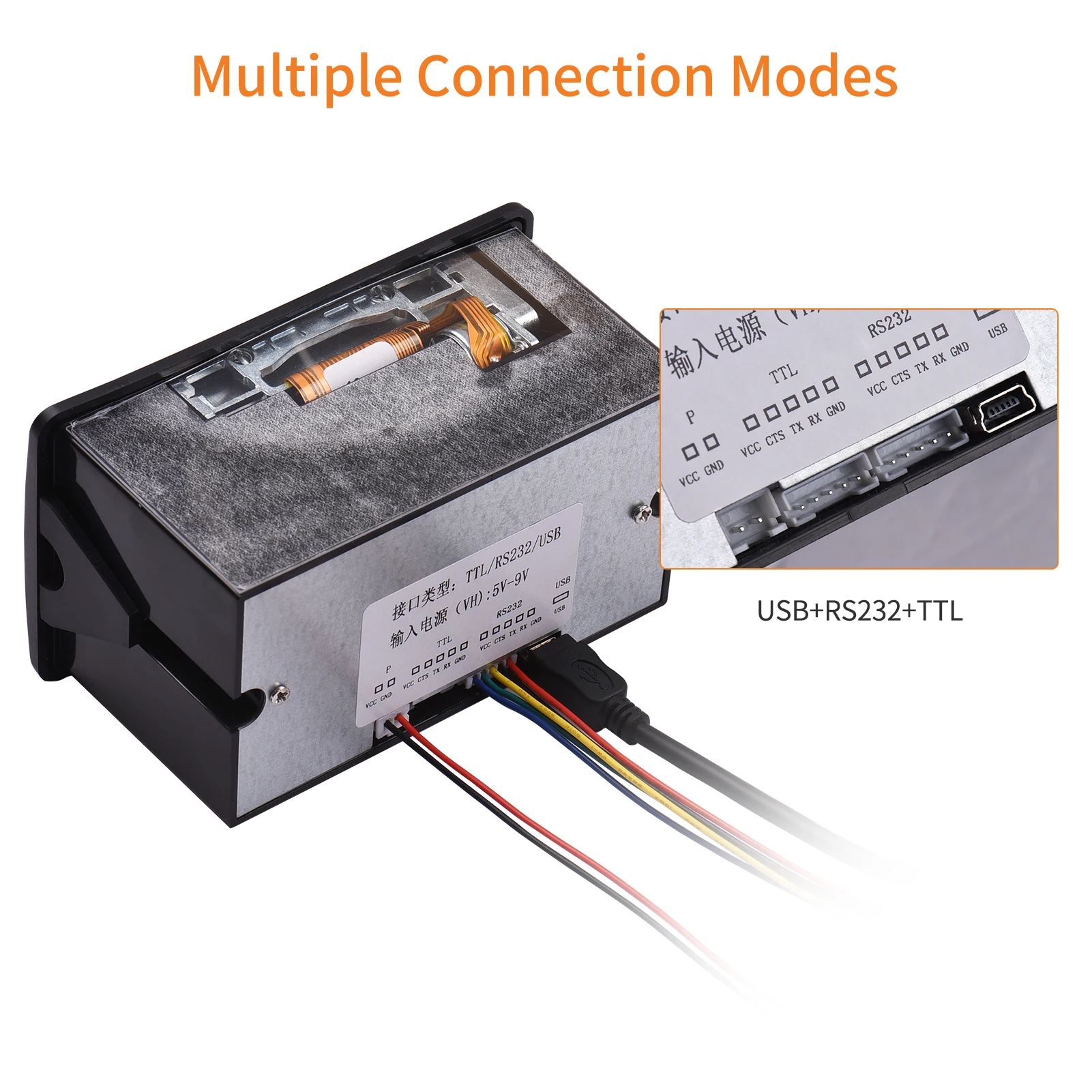 Thermal Receipt Printer 58MM Mini Printing with USB/RS232/TTL Serial Port Support ESC/POS Commands for Weighing Apparatus Cash