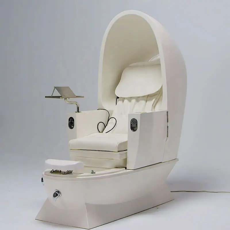 Luxury Shiatsu Kneading Massage Pedicure Chair No Plumbing Spa Nail Salon Furniture White