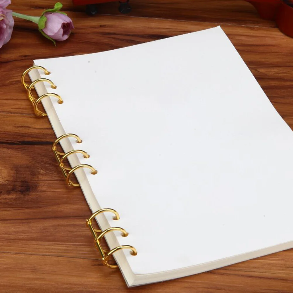 6 Pcs Metal Binder Loose Leaf Rings DIY Book Three-hole Stationery Supplies Scrapbook Photo Album Gold Trim