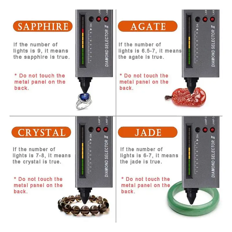 Diament selektor wysoka dokładność biżuteria Tester diamentów profesjonalne diamenty szafiry szmaragdy agat detektor dla początkujących