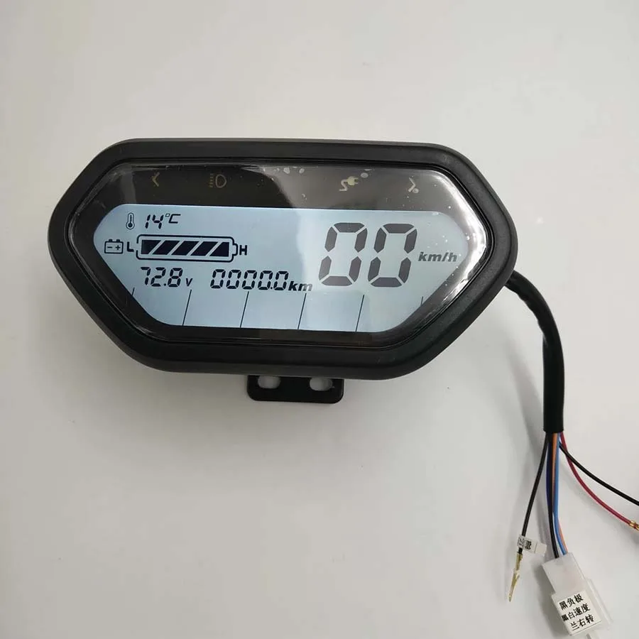 Nuovo tachimetro DISPLAY LCD Lampu/ODO/Indikator Level Baterai untuk Indikator Skuter Listrik Dasbor Sepeda Roda Tiga