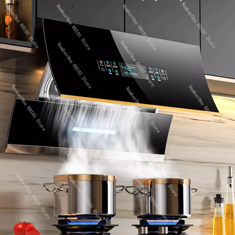 900 Kitchen Exhaust Hood Dual Motor Range Hood Suction Host Household Side Suction Range Hood Automatic Cleaning Exhaust