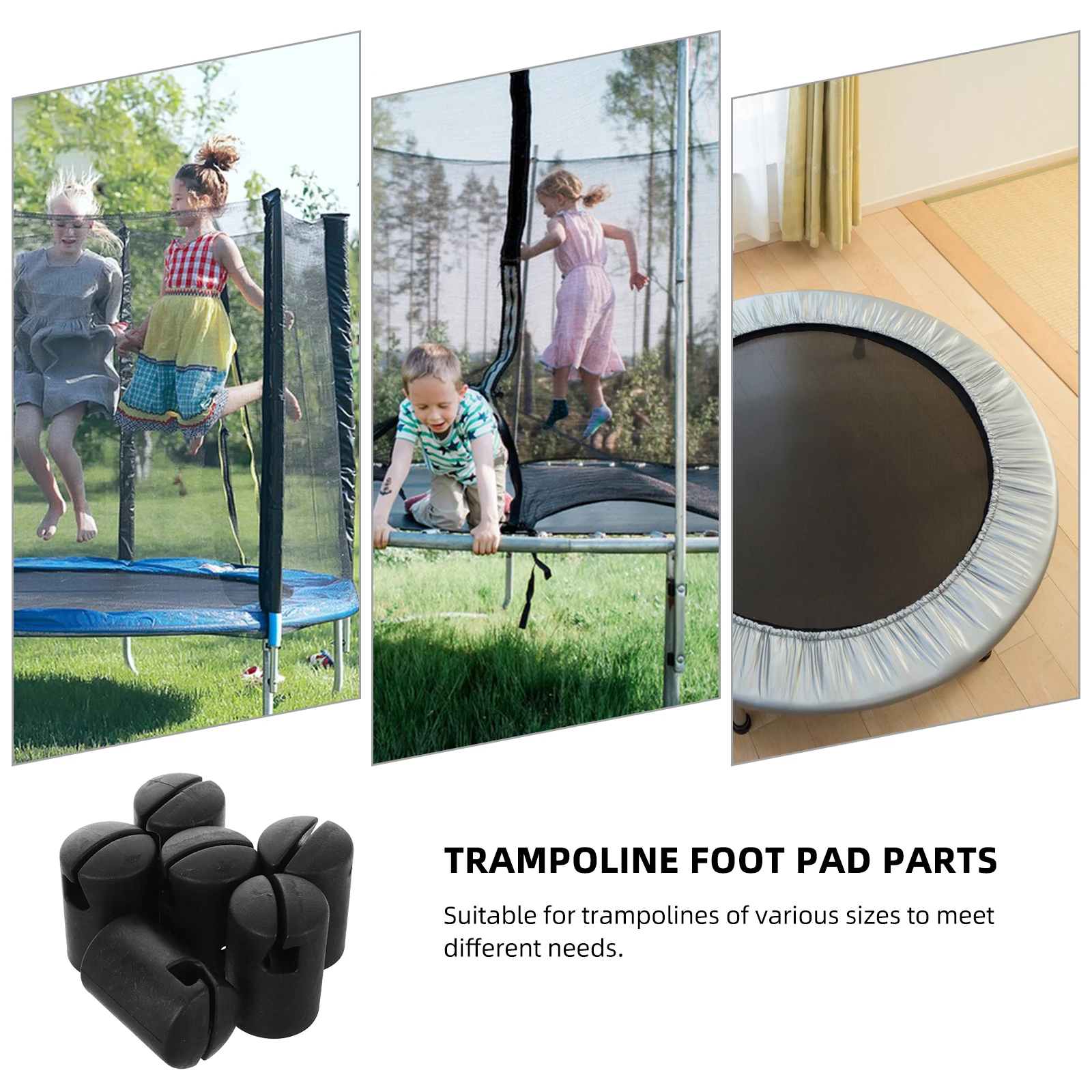 

6pcs Replacement Trampoline End Caps Heavy Duty Plastic Rod Covers Safety Net Installation Wear-Resistant Household Parts