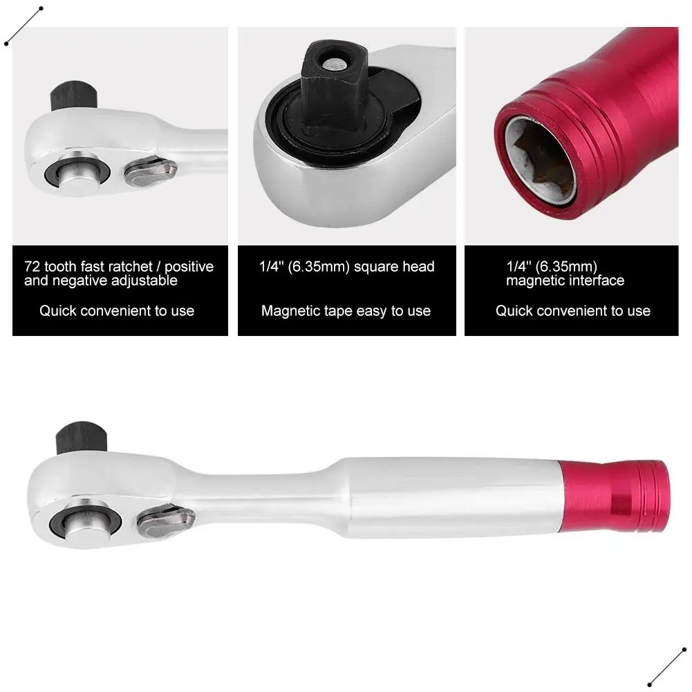 1/4Inch Mini Torque Rachet Wrench Set Hand Repair Tool For Vehicle Bicycle Bike Socket Wrench Kit Tool