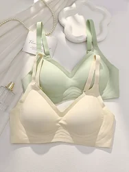 Small Breast Seamless Bra Women'S Push-Up Comfortable Non-Underwire Soft Support Closed Underwear For Women With Breasts No Rims