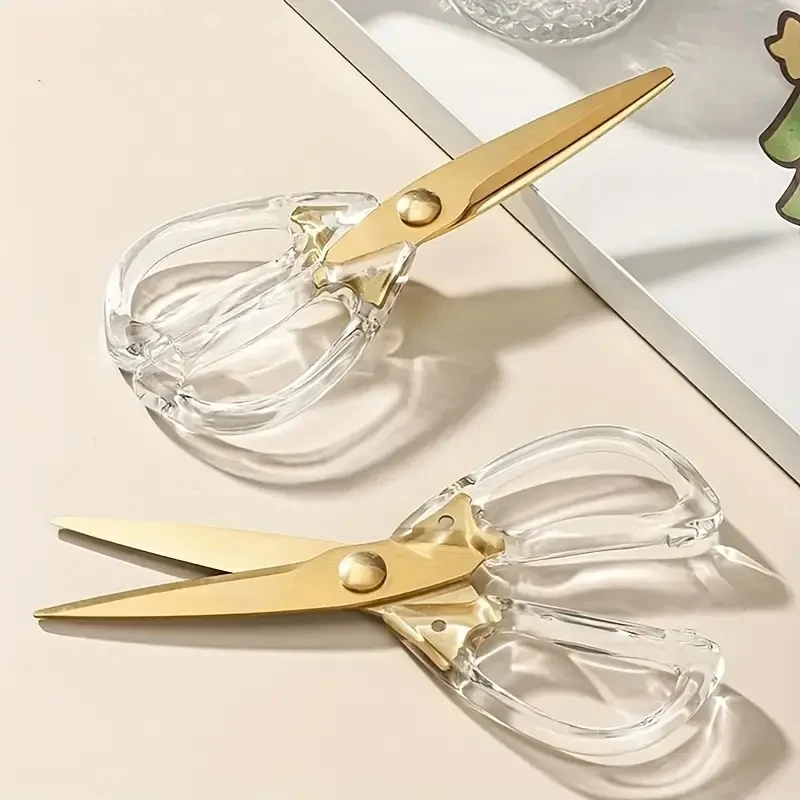 

Multi-Functional Transparent Handle Kitchen Scissors Rust-Proof Sharp Fish Cutting Meat Vegetables Home Art Cloth Paper Scissors