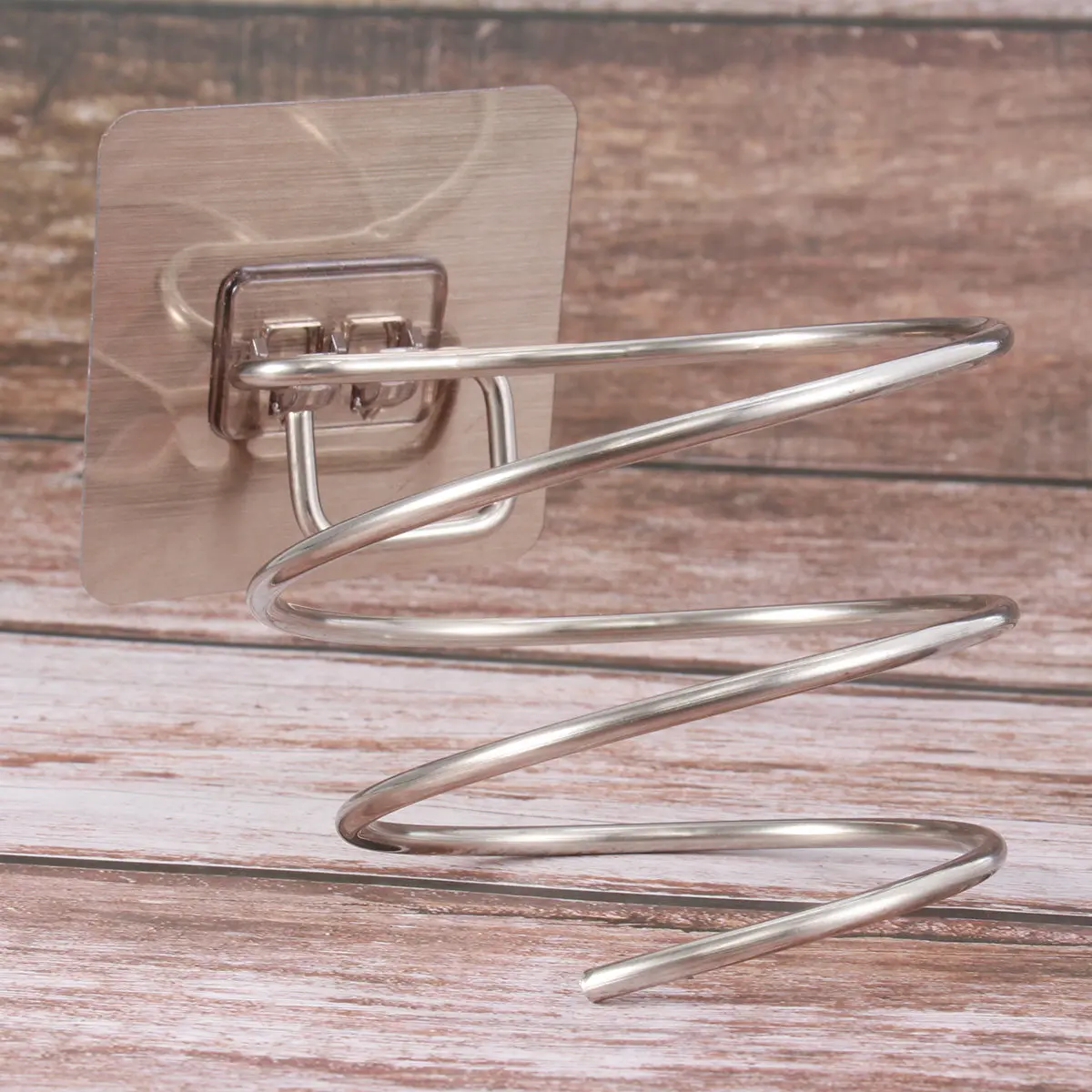 

2Pcs Stainless Steel Hair Dryer Rack Wall Mounted No Drill Adhesive Holder for Bathroom Toilet Home Organization Space Saving
