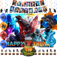 Monster Godzillas VS KingKongs Party Decoration New Anime Figures Balloon Backdrop Birthday Gender Reveal Baby Shower Decor Gift