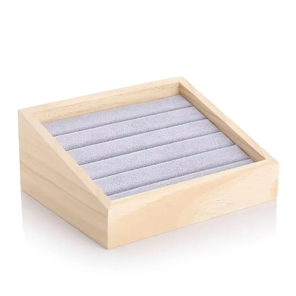 

Деревянный поднос для демонстрации украшений, настольная подставка для ювелирных изделий из бархата/кожи, держатель для подвесок и серег, витринный реквизит, стойка для хранения