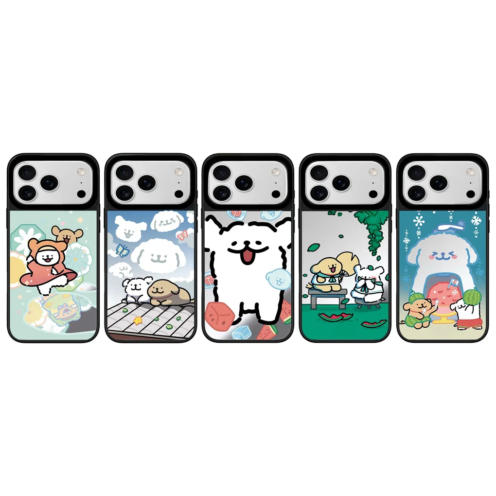 

Summer Dog Friend Mirror Magnetic Phone Case Cover for IPhone 17 16 15 14 13 12 Pro Max Case