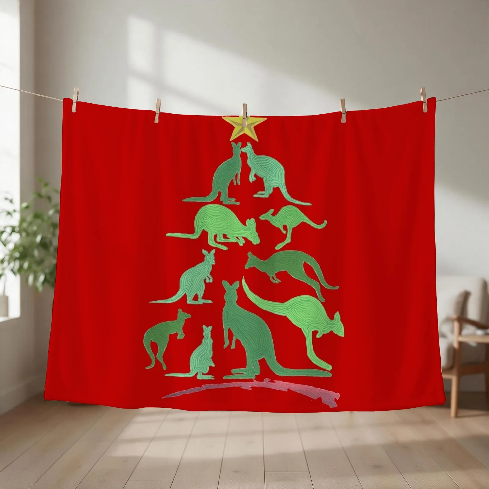 Kangaroo Christmas Throw Blanket Decorative Sofas Baby Luxury Brand Decorative Beds Blankets